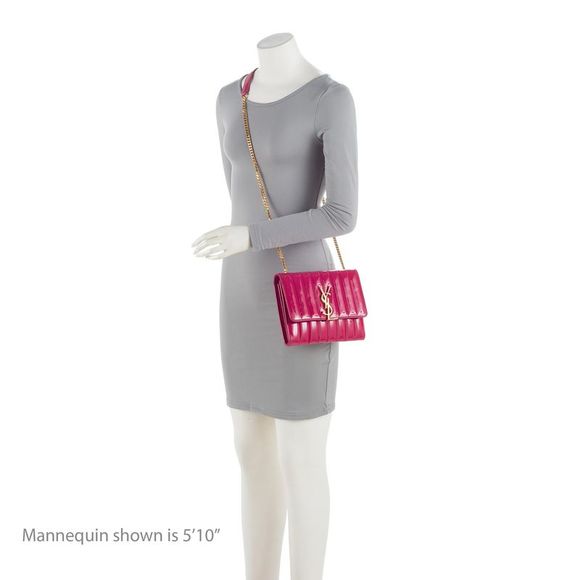 Saint Laurent Matalasse Patent Leather Monogram Vicky Chain Wallet - Picture 5 of 7